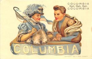 Columbia College At The Football Game Signed F. Earl Christy Embossed Postcard