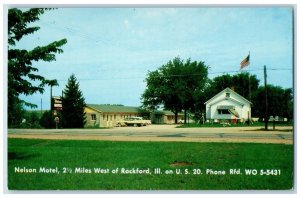 c1960 Nelson Motel Miles West Fireproof Exterior Rockford Illinois IL Postcard 