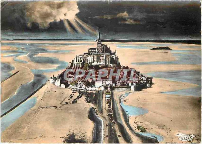 Modern Postcard Mont Saint Michel Aerienne Channel View