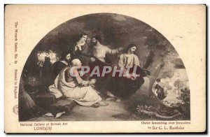 Old Postcard London National Gallery of British Art Christ lamenting over Jer...