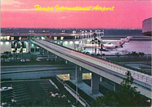 FL, Florida  TAMPA INTERNATIONAL AIRPORT Pink Sunset View 4X6 Aviation Postcard