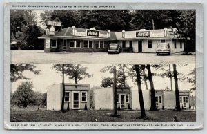 Valparaiso Indiana~Blue Bird Inn~Roadside Diner~Coca-Cola~Tiny Cabins~1930s B&W