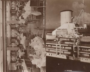 SS Orcades 1st First Class Dining Saloon Ship Deck 2x Old Postcard s