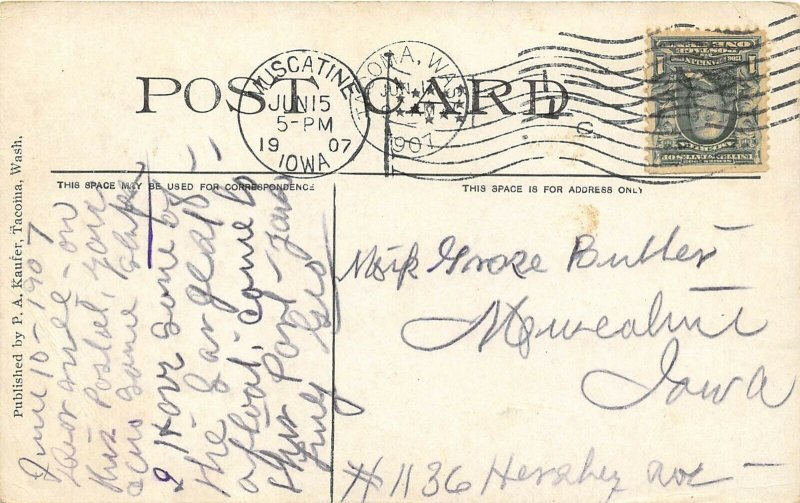 Tacoma Washington 1907 Postcard Water Front Wheat Warehouse