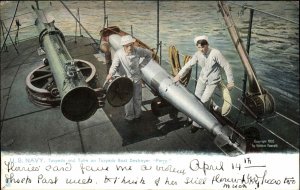 Tuck U.S. Navy Sailors Torpedo Boat Destroyer History c1910 Postcard