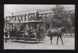 054564 History russian tram Open one-horse trolley