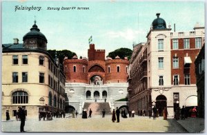 VINTAGE POSTCARD KING OSCAR II TERRACES AT HELSINGBORG SWEDEN 1910s