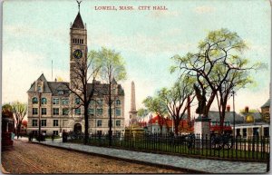 View of City Hall, Lowell MA Vintage Postcard S63