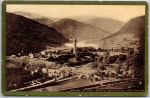 Valley Of The Seven Churches Galway Ireland Mountains Monument Postcard