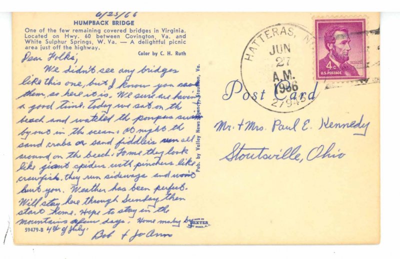 VA - Covington. Humpback Covered Bridge