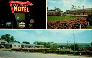 Sey-Crest Motel Norfolk Nebraska Vintage Postcard Standard Multi View Card 