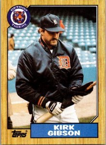 1987 Topps Baseball Card Kirk Gibson Detroit Tigers sk13725