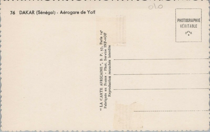 Senegal Dakar Aerogare de Yolf Vintage RPPC 04.15