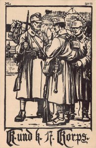 K. und K. 17 KORPS~GERMANY MILITARY 1915 ARTIST KUNSTLER WW1 POSTCARD