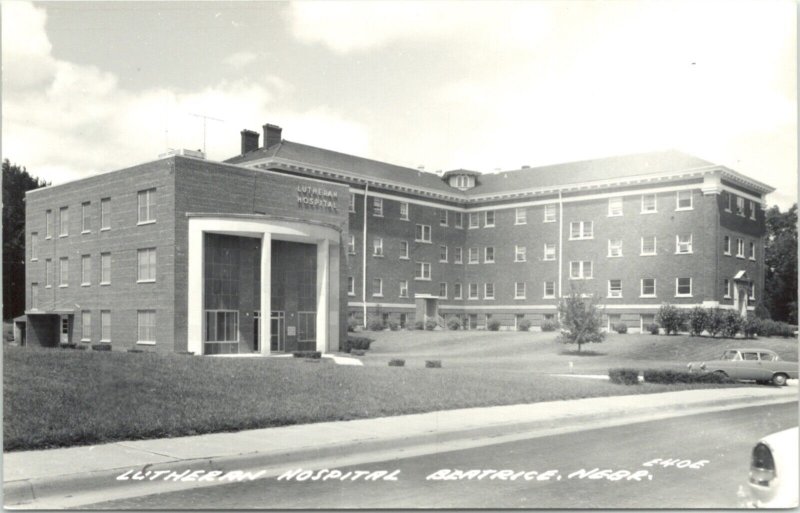 Real Photo Postcard Lutheran Hospital in Beatrice, Nebraska