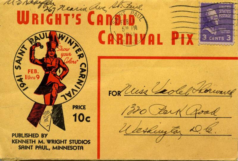 MN - St Paul. ***RARE*** Folder of 1941 Winter Carnival. 114 pictures plus na...