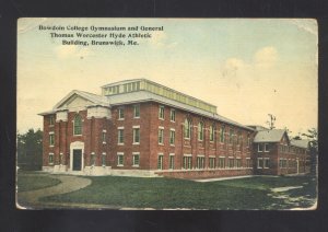 BRUNSWICK MAINE BOWDOIN COLLEGE BASKETBALL STADIUM VINTAGE POSTCARD BYMNASIUM