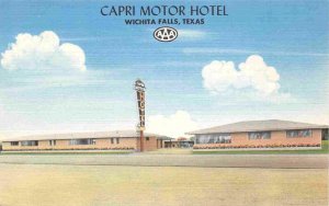 Capri Motor Hotel Motel Highway 287 82 Wichita Falls Texas 1950s linen postcard