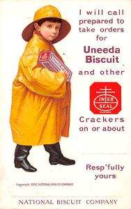 Advertising Post Card Uneeda Biscuit, National Biscuit Company Crackers on or...