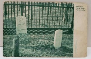 PA Harrisburg Pennsylvania John Harris' Grave Postcard A18