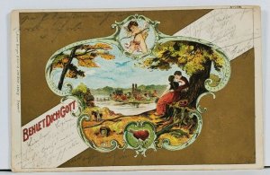 Behuet dich gott Leipzig To Berlin 1899 Litho Postcard I4