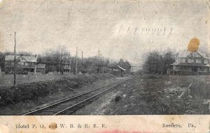 Reeders Pennsylvania Hotel PO and Train Station Vintage Postcard AA49896