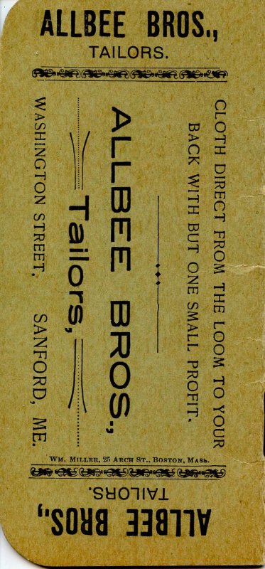 Advertising Booklet-  Allbee Bros. Tailors, 1899-1900. Graph Notebook   (5.75...