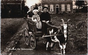 Netherlands Zeeland Per Bokkenwagen Vintage RPPC C048