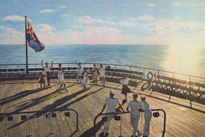 SS Oriana Ship Liner Vintage Highland Dancing Rare Postcard