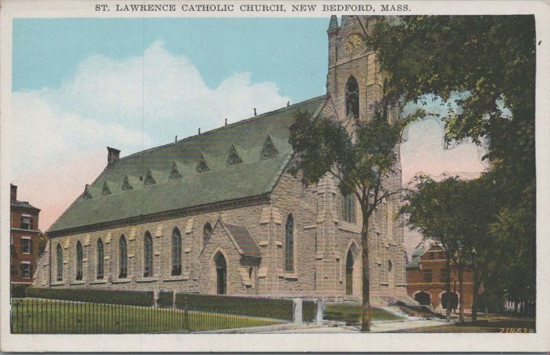 Postcard St Lawrence Catholic Church New Bedford MA