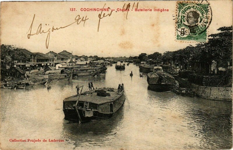 VIETNAM INDOCHINE - Cochinchine - Chelon - Batellerie indigéne (190219)