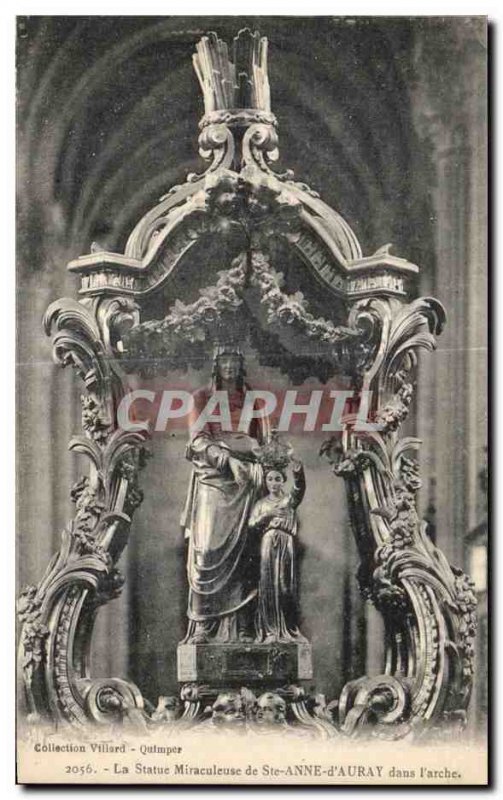 Old Postcard Sainte Anne of Auray in the ark Miraculese Statue