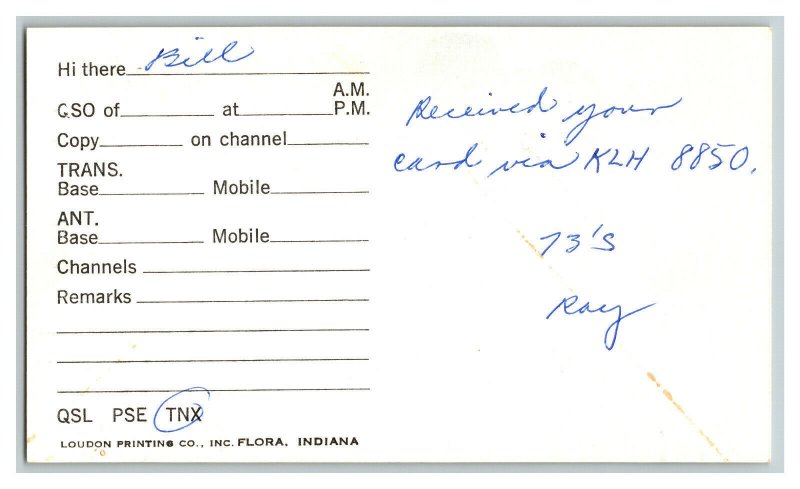 Postcard QSL Radio Card From Chicago Illinois KLK 9047