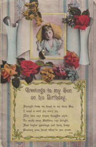 Boy Dressed As Girl LGBT Interest WW1 Birthday Antique Postcard