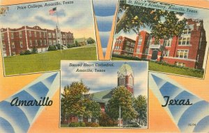 Amarillo Texas Multi College St Academy Cathedral Postcard Colorpicture 6426