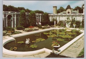 Lily Pond, Formal Garden, Parkwood, Oshawa, Ontario, Chrome Postcard