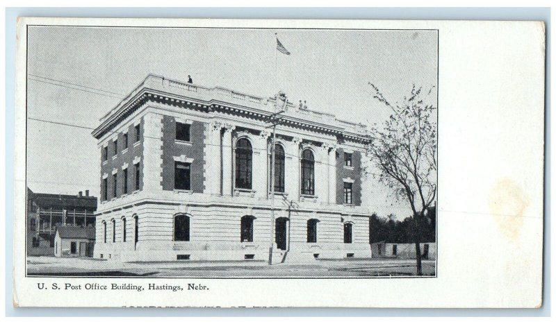 c1905's U.S. Post Office Building Exterior Scene Hastings Nebraska NE Postcard