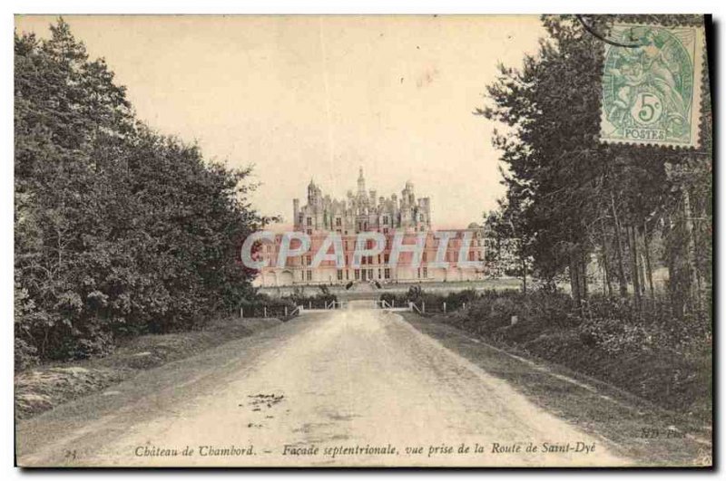 Old Postcard Chateau De Chambord Facade North Vue Prize De La Route De Saint Dye