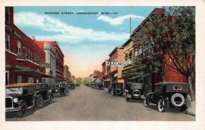 Postcard Howard Street in Greenwood, Mississippi~121743