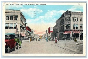 1926 Pitt Street Business Section Windsor Ontario Canada Vintage Postcard