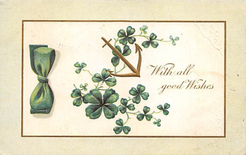 With all good Wishes Saint Patrick's Day Missing Stamp 1910 