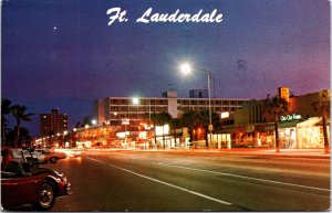 USA Las olas Atlantic Boulevard Fort Lauderdale Florida Chrome Postcard 09.73