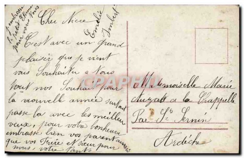 Postcard Old Man Fancy Happy new year