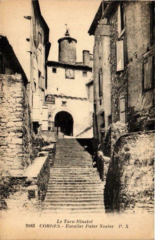 CPA Pyrénées Tarn Cordes Escalier Pater Noster (982703)