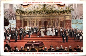 Dutch Royal Family Inhuldiging H.M. Koningin Wilhelmina Amsterdam Postcard C020