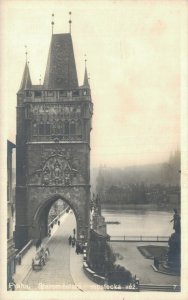 Czech Republic Prague Old Town Bridge Tower Praha Vintage RPPC 08.42