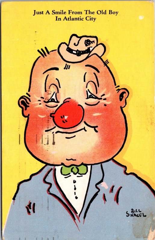 Just A Smile from the Old Boy in Atlantic City NJ Comic c1953 Postcard U04