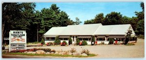 MEREDITH, New Hampshire NH ~ HART'S TURKEY FARM c1960s Roadside 3.5x9 Postcard