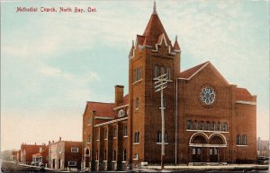 North Bay Ontario Methodist Church ON ONT EE Sieber Postcard H54