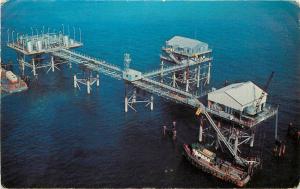 Vintage Postcard; Mobile Oil Production Platform Eugene Isle off Louisiana Coast